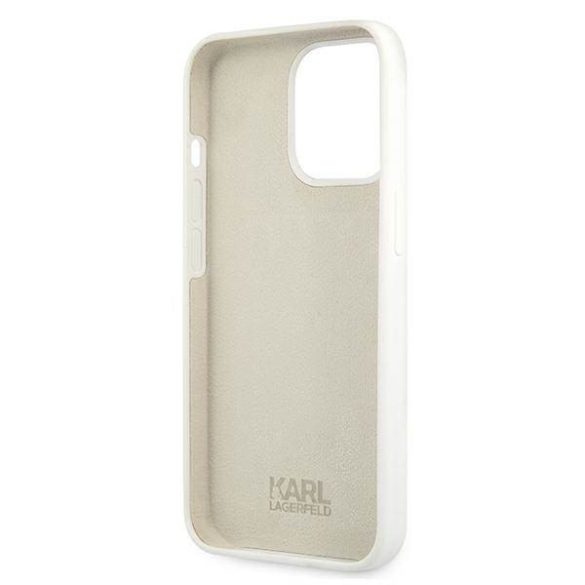 Karl Lagerfeld KLHCP13LSLKLKLWH iPhone 13 Pro / 13 6,1" szilikon Stack Logo fehér tok