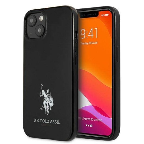 US Polo USHCP13SUMHK iPhone 13 mini 5,4" fekete keménytok Horses Logo