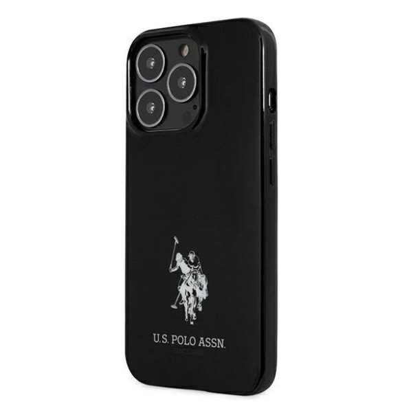 US Polo USHCP13LUMHK iPhone 13 Pro / 13 6,1" fekete keménytok Horses Logo