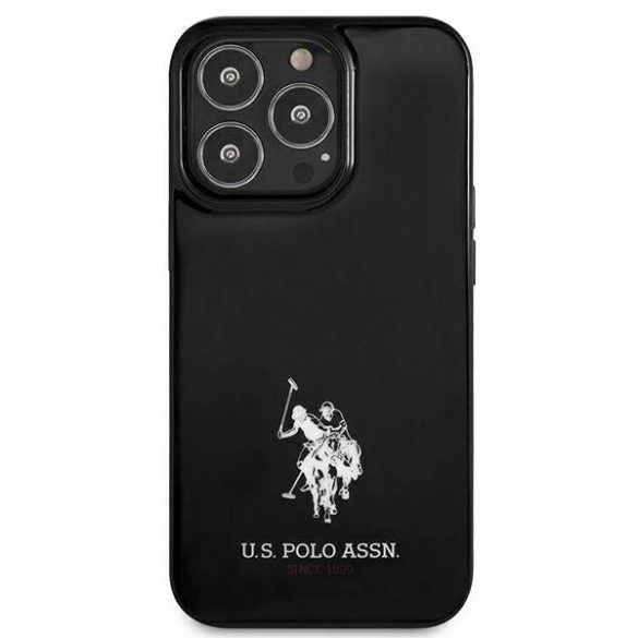 US Polo USHCP13LUMHK iPhone 13 Pro / 13 6,1" fekete keménytok Horses Logo