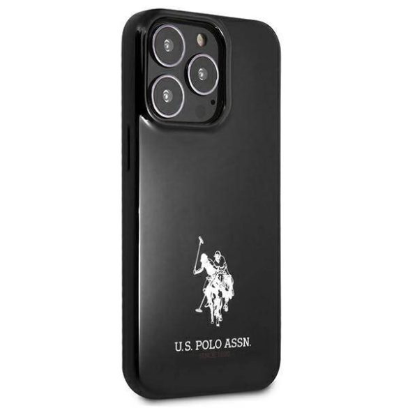 US Polo USHCP13LUMHK iPhone 13 Pro / 13 6,1" fekete keménytok Horses Logo