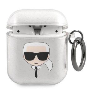 Karl Lagerfeld KLA2UKHGS AirPods 1/2 tok ezüst csillogó Karl's Head