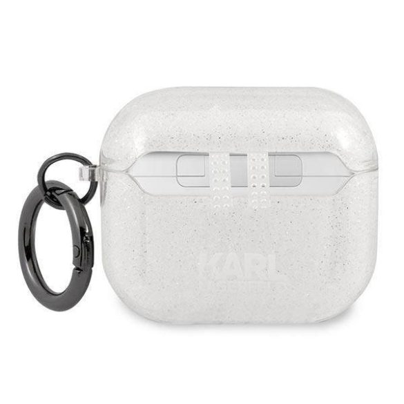 Karl Lagerfeld KLA3UKHGS AirPods 3 ezüst csillogós tok Karl Lagerfeld fej