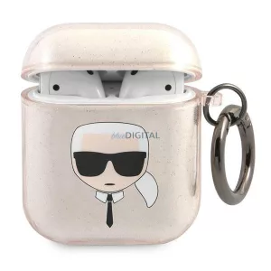 Karl Lagerfeld KLA2UKHGD AirPods 1/2 tok arany csillogó Karl's Head