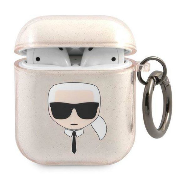 Karl Lagerfeld KLA2UKHGD AirPods 1/2 tok arany csillogó Karl's Head