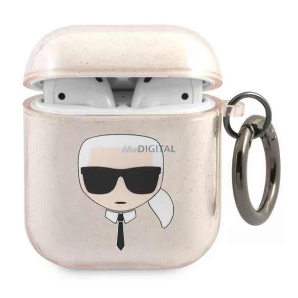 Karl Lagerfeld KLA2UKHGD AirPods 1/2 tok arany csillogó Karl's Head