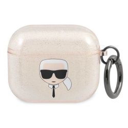   Karl Lagerfeld KLA3UKHGD AirPods 3 arany csillogós tok Karl Lagerfeld fej