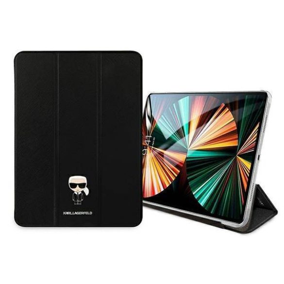 Karl Lagerfeld KLFC12OKMK iPad 12.9" Pro 2021 könyvtok fekete Saffiano Karl Iconic