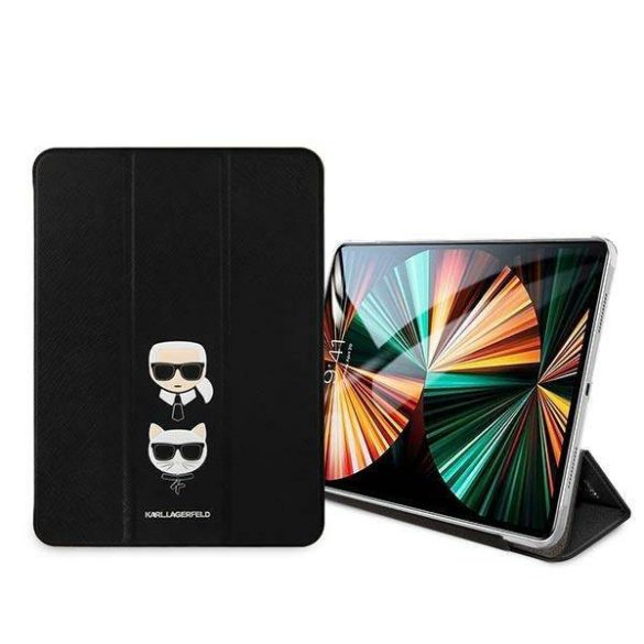 Karl Lagerfeld KLFC11OKCK iPad 11" Pro 2021 könyvtok fekete Saffiano Karl &Choupette