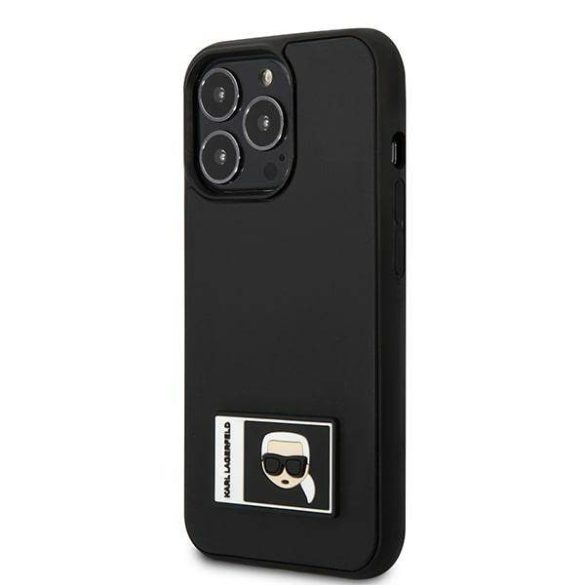Karl Lagerfeld KLHCP13X3DKPK iPhone 13 Pro Max 6,7" fekete keménytok ikonikus Patch tok