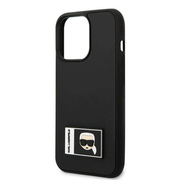 Karl Lagerfeld KLHCP13X3DKPK iPhone 13 Pro Max 6,7" fekete keménytok ikonikus Patch tok