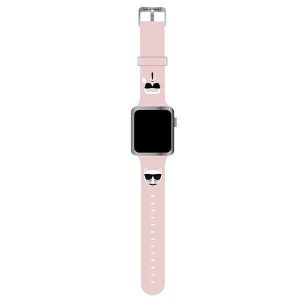 Karl Lagerfeld óraszíj KLAWLSLCKP Apple Watch 42/44/45/49mm rózsaszín szíj szilikon Karl & Choupette fejek