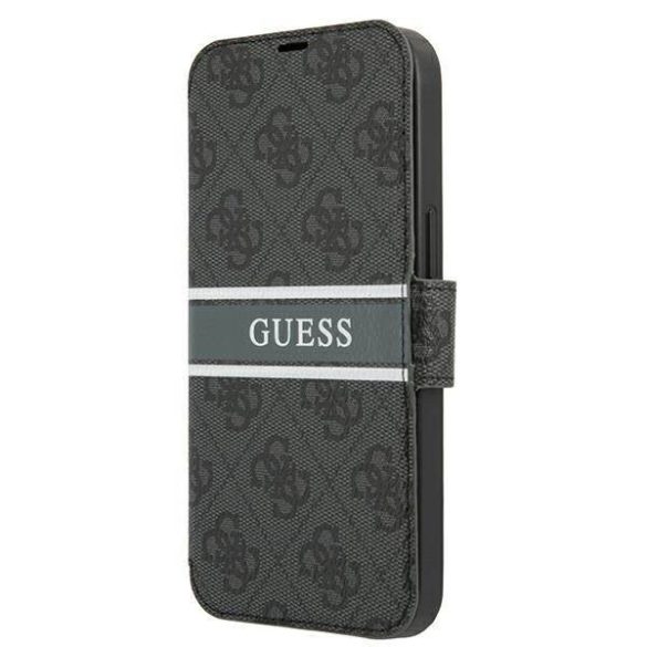 Guess GUBKP13X4GDGR iPhone 13 Pro Max 6,7" szürke 4G csíkos könyvtok