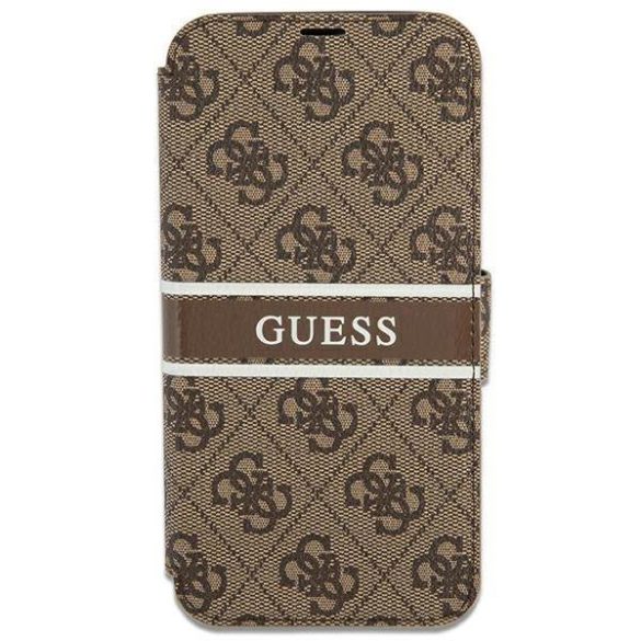 Guess GUBKP13S4GDBR iPhone 13 mini 5,4" barna 4G csíkos könyvtok