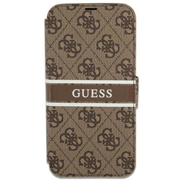 Guess GUBKP13L4GDBR iPhone 13 Pro / 13 6,1" barna 4G csíkos könyvtok