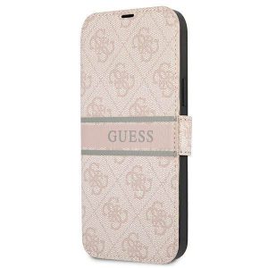 Guess GUBKP13S4GDPI iPhone 13 mini 5,4" rózsaszín 4G csíkos könyvtok