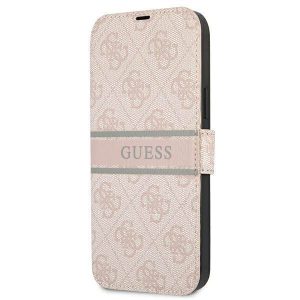 Guess GUBKP13L4GDPI iPhone 13 Pro / 13 6,1" rózsaszín 4G csíkos könyvtok