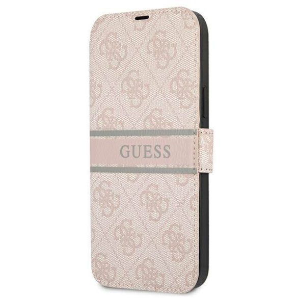 Guess GUBKP13L4GDPI iPhone 13 Pro / 13 6,1" rózsaszín 4G csíkos könyvtok