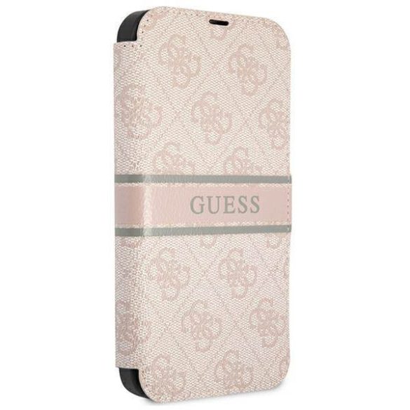 Guess GUBKP13L4GDPI iPhone 13 Pro / 13 6,1" rózsaszín 4G csíkos könyvtok