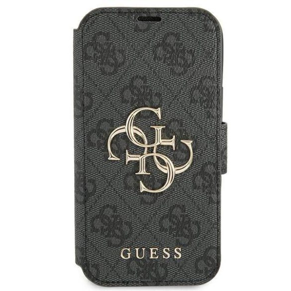 Guess GUBKP13S4GMGGR iPhone 13 mini 5,4" szürke 4G nagy fém logós könyvtok