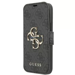   Guess GUBKP13X4GMGGR iPhone 13 Pro Max 6,7" szürke 4G nagy fém logós könyvtok