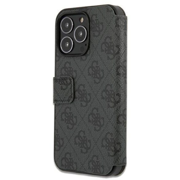 Guess GUBKP13X4GMGGR iPhone 13 Pro Max 6,7" szürke 4G nagy fém logós könyvtok