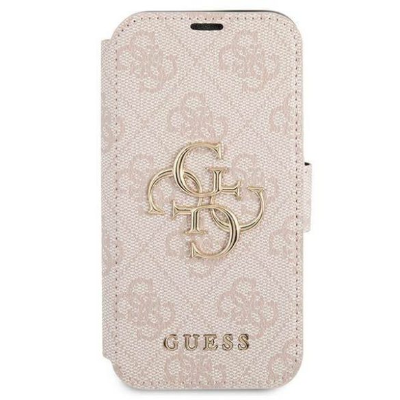 Guess GUBKP13X4GMGPI iPhone 13 Pro Max 6,7" rózsaszín 4G nagy fém logós könyvtok