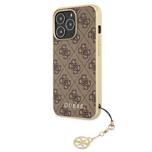 Guess GUHCP13LGF4GBR iPhone 13 Pro / 13 6,1" barna 4G Charms Collection keménytok