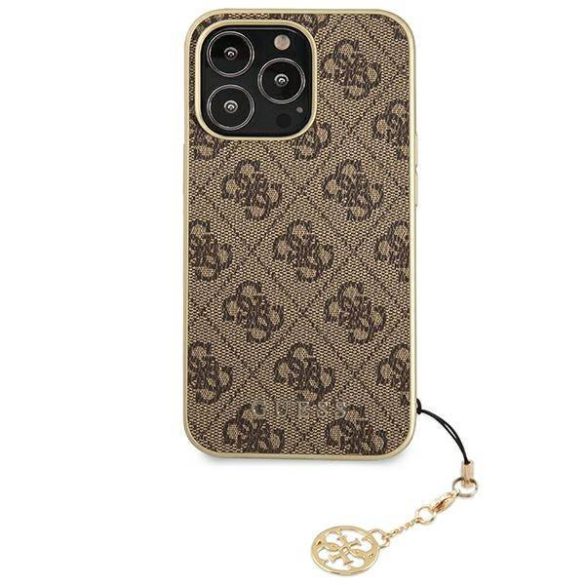 Guess GUHCP13LGF4GBR iPhone 13 Pro / 13 6,1" barna 4G Charms Collection keménytok