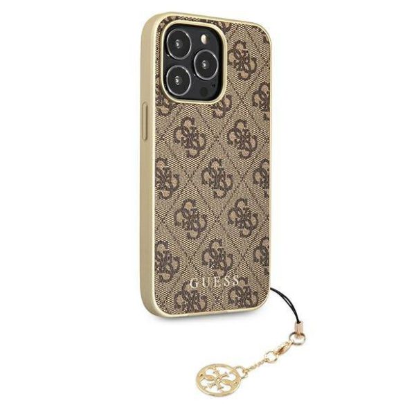 Guess GUHCP13LGF4GBR iPhone 13 Pro / 13 6,1" barna 4G Charms Collection keménytok