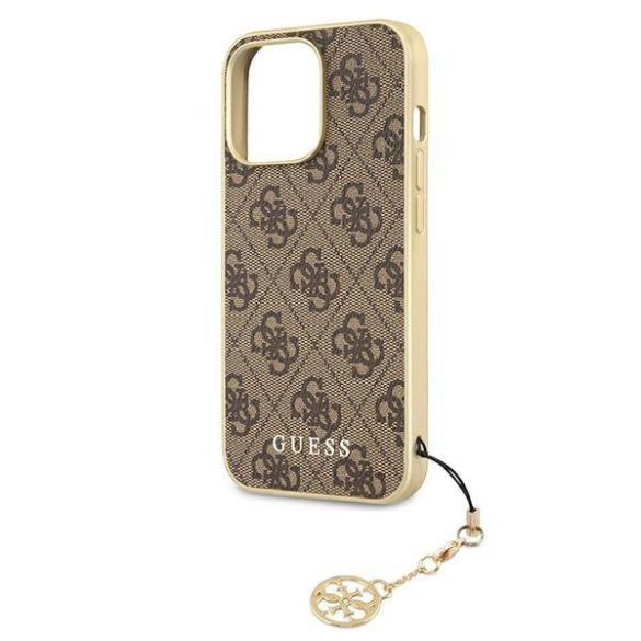 Guess GUHCP13LGF4GBR iPhone 13 Pro / 13 6,1" barna 4G Charms Collection keménytok