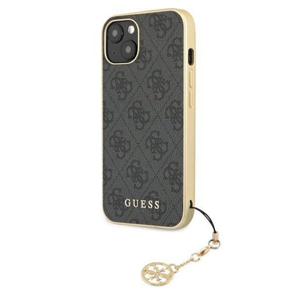 Guess GUHCP13MGF4GGR iPhone 13 6.1" szürke keménytok 4G Charms kollekció