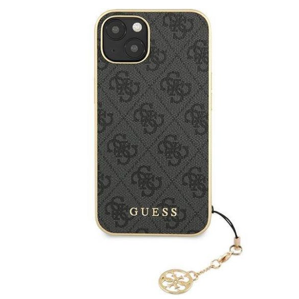 Guess GUHCP13MGF4GGR iPhone 13 6.1" szürke keménytok 4G Charms kollekció