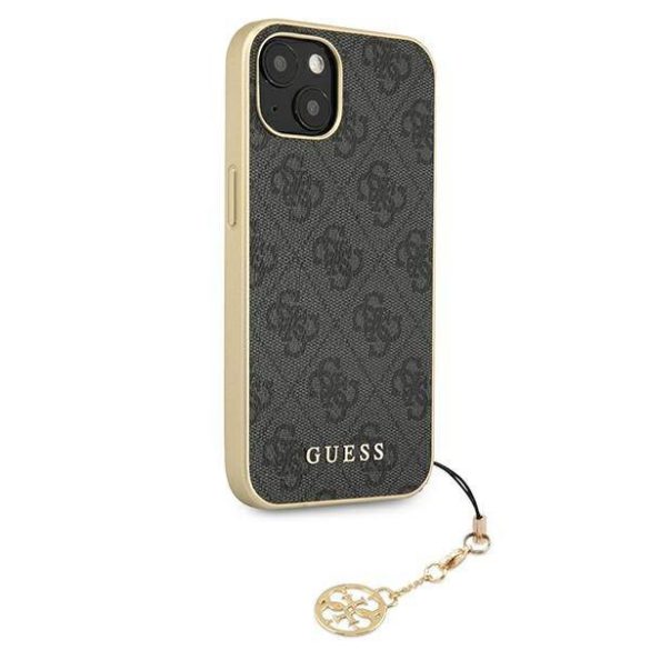 Guess GUHCP13MGF4GGR iPhone 13 6.1" szürke keménytok 4G Charms kollekció