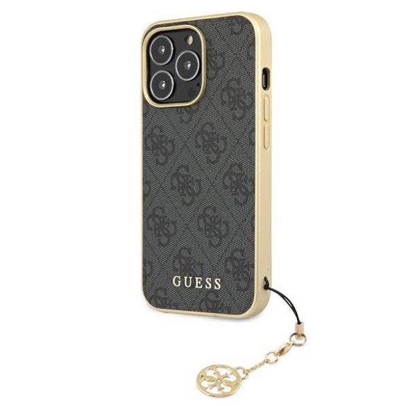 Guess GUHCP13LGF4GGR iPhone 13 Pro / 13 6,1" szürke 4G Charms Collection keménytok