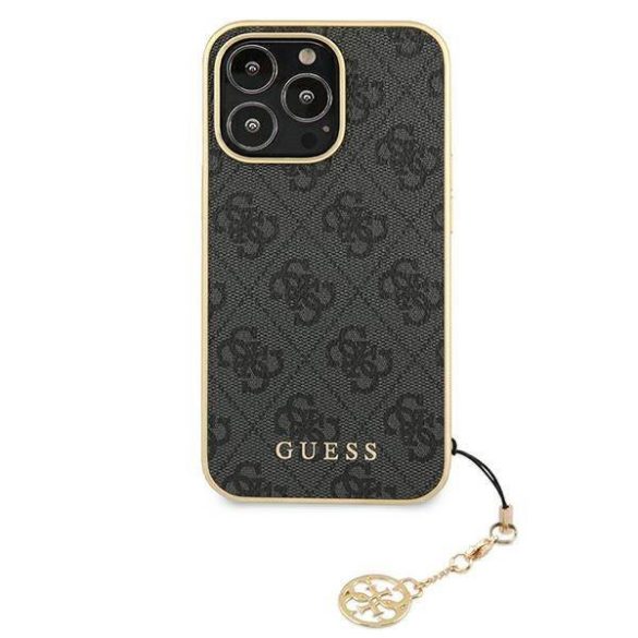 Guess GUHCP13LGF4GGR iPhone 13 Pro / 13 6,1" szürke 4G Charms Collection keménytok