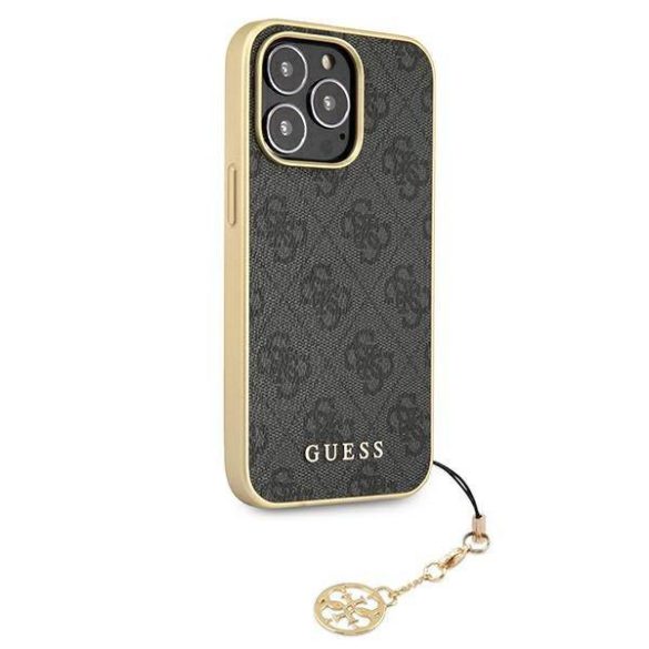 Guess GUHCP13LGF4GGR iPhone 13 Pro / 13 6,1" szürke 4G Charms Collection keménytok