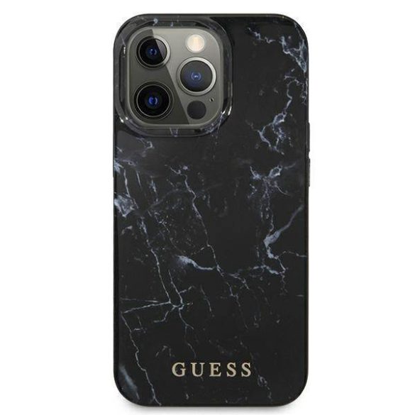 Guess GUHCP13LPCUMABK iPhone 13 Pro / 13 6,1" fekete márvány keménytok