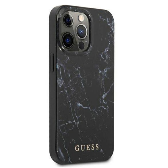 Guess GUHCP13LPCUMABK iPhone 13 Pro / 13 6,1" fekete márvány keménytok