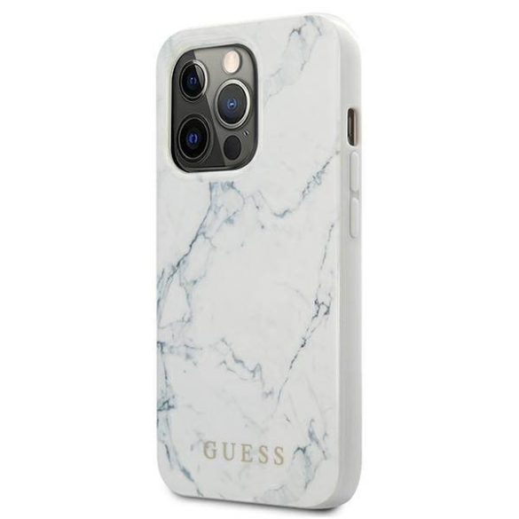 Guess GUHCP13LPCUMAWH iPhone 13 Pro / 13 6,1" fehér márvány keménytok