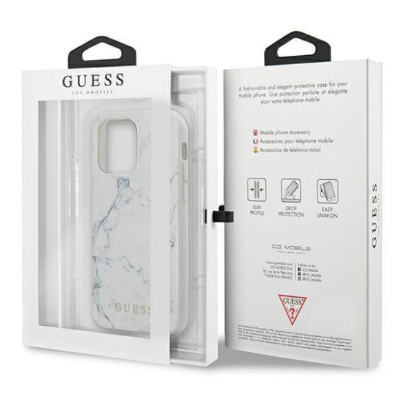 Guess GUHCP13LPCUMAWH iPhone 13 Pro / 13 6,1" fehér márvány keménytok