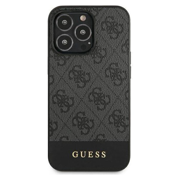 Guess GUHCP13LG4GLGR iPhone 13 Pro / 13 6,1" szürke 4G Stripe Collection keménytok