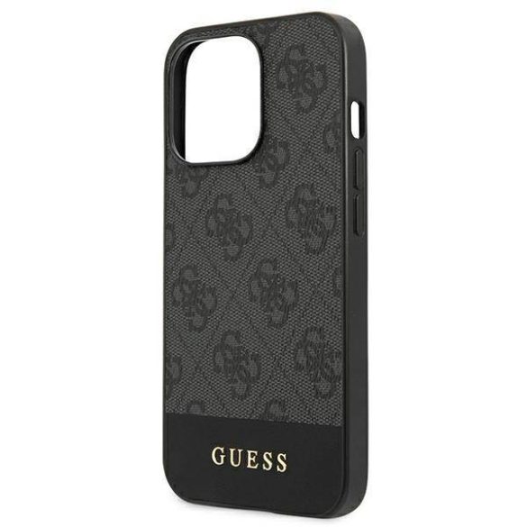 Guess GUHCP13LG4GLGR iPhone 13 Pro / 13 6,1" szürke 4G Stripe Collection keménytok