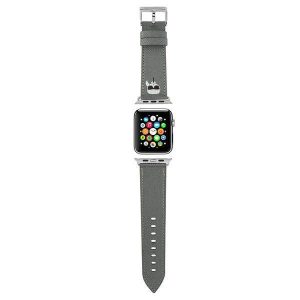 Karl Lagerfeld óraszíj  KLAWLOKHG Apple Watch 42/44/45mm ezüst szíj Saffiano Karl fej