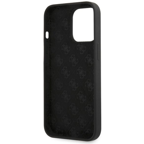 Guess GUHCP13XLSLMGBK iPhone 13 Pro Max 6.7" fekete hardcase szilikon Script arany logó tok