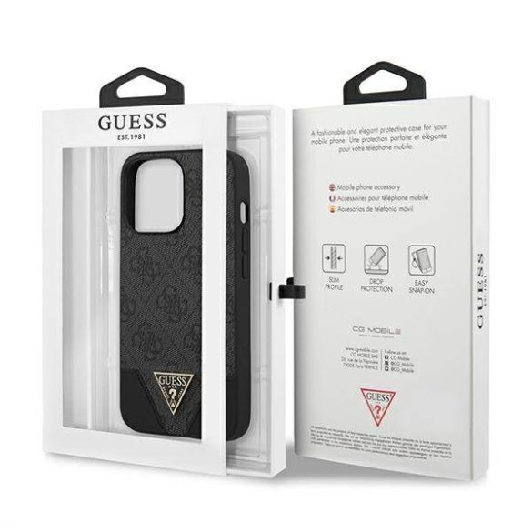 Guess GUHCP13XPU4GHBK iPhone 13 Pro Max 6,7" szürke 4G Triangle Collection keménytok