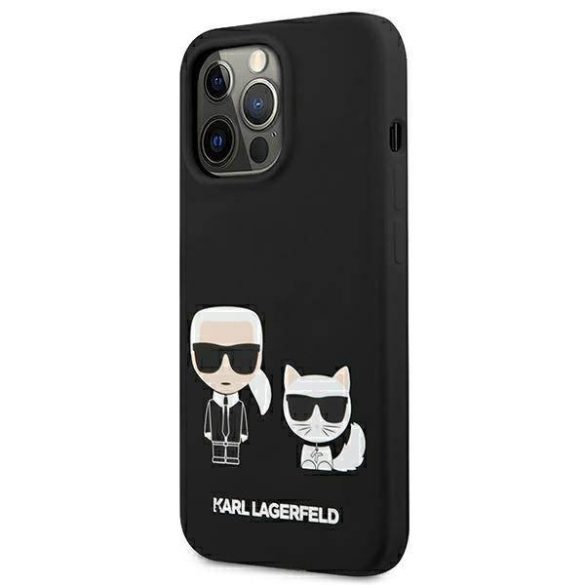 Karl Lagerfeld KLHMP13LSSKCK iPhone 13 Pro / 13 6,1" keménytok fekete szilikon Karl & Choupette Magsafe tok