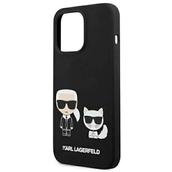 Karl Lagerfeld KLHMP13LSSKCK iPhone 13 Pro / 13 6,1" keménytok fekete szilikon Karl & Choupette Magsafe tok