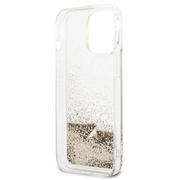 Guess GUOHCP13XGLHFLGO iPhone 13 Pro Max 6,7" arany Glitter Charms keménytok