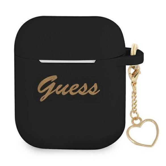 Guess GUA2LSCHSK AirPods 1/2 tok fekete Szilikon Charm Szív kollekció